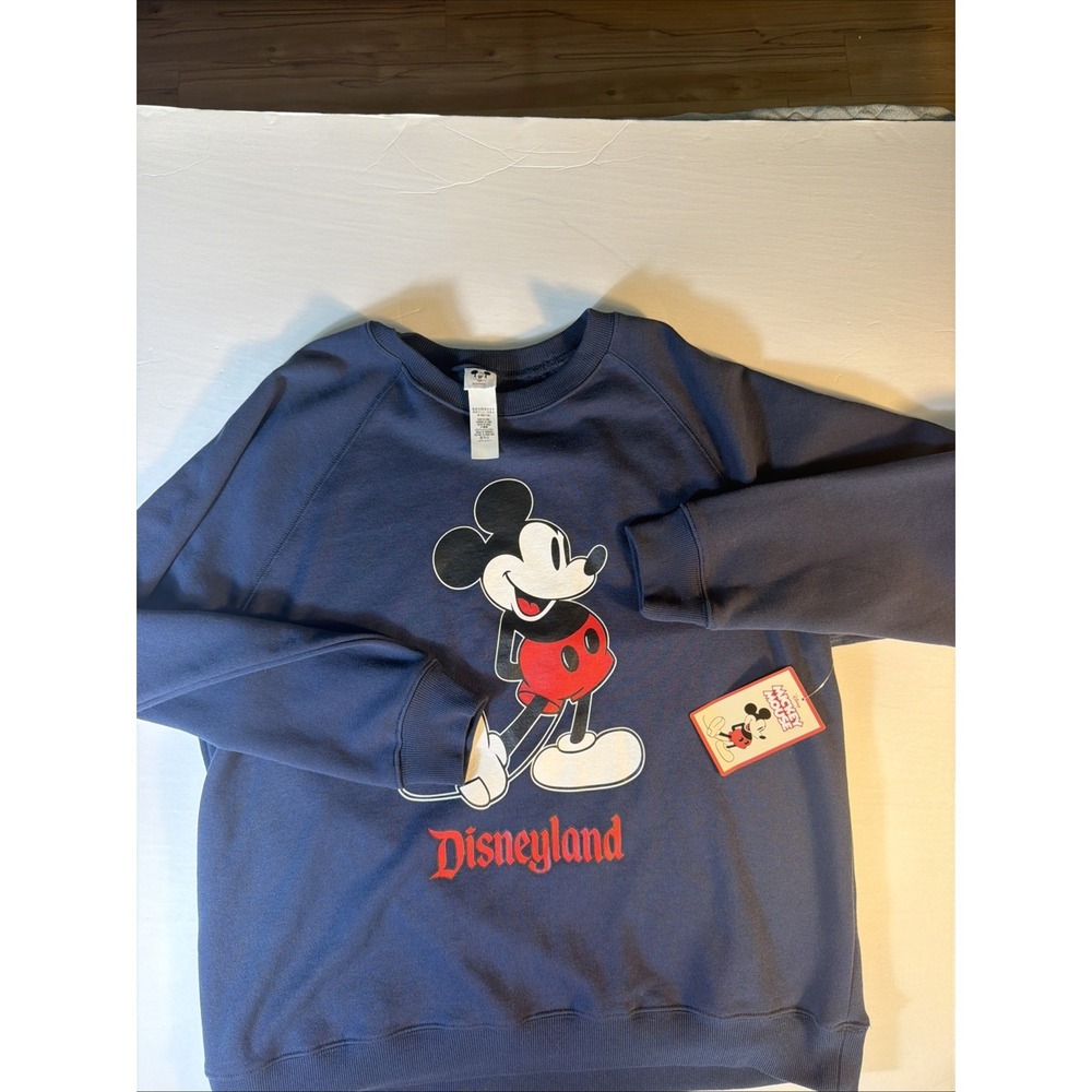 Disneyland Mickey Mouse Crewneck Sweatshirt Mens XL Blue Disney Parks NWT